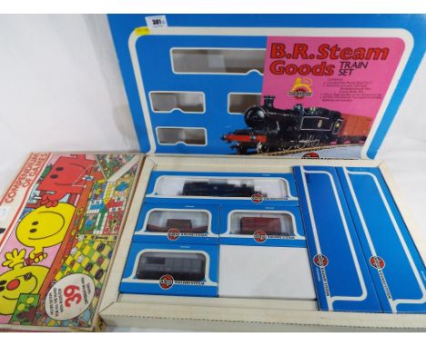 Model Railways - An Airfix railway system OO gauge entitled B.R Steam goods train set, boxed (appear mint). And a Mr Men comp