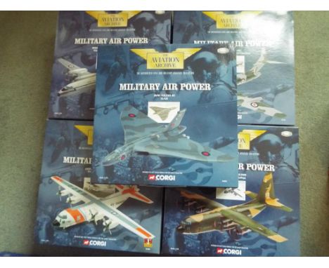 Aviation Archive by Corgi - five diecast 1:144 scale model aeroplanes from the 'Military Air Power' series # 48305, 48404, 48