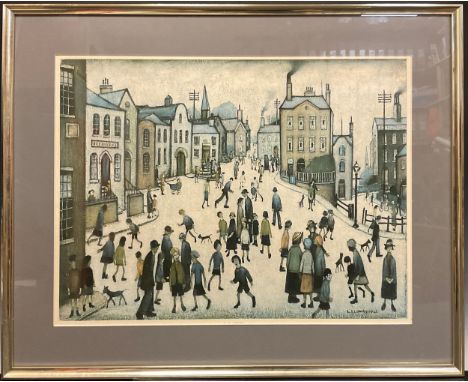 L. S. Lowry (1887-1976), by and after, The Village Square, lithograph, 47cm x 62cm. 