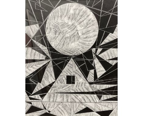 Samson (British Modern School), 'The Assemblage of Monumental Forms’, signed, ink drawing, 61cm x 48cm. 