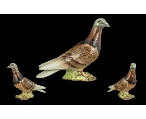 Beswick Hand Painted Bird Figure ' Pigeon ' Model No 1383. Designer Mr Orwell. Issued 1955 - 1972. Height 14 cms. 1st Quality