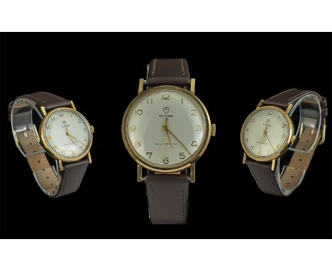Rolex Tudor Gent's 9ct Gold Mechanical Wrist Watch circa 1950's.  Signed to dial and movement.  Excellent condition.