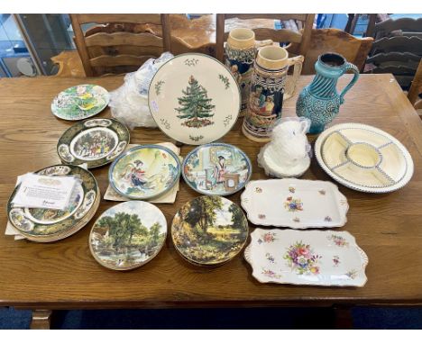 Collection of Assorted Pottery &amp; Porcelain, comprising Wedgwood 'Gold Chelsea' four plates, four sides, four cups and sau