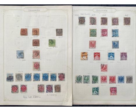 Stamps - Extensive Scandanavian Collection On Leaves Mint Or Used - With ''470'' Stamps From Early Issues To 1930's Of Denmar