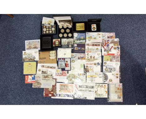 A Large Collection of Military Boxed Coinage, to include Royal Mint, Royal Wedding, Avro large coin, D-Day Anniversary First 