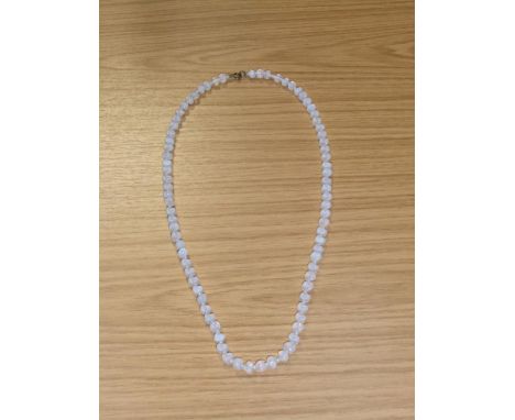 Antique white opal ladies necklace (80 stones), 24 " long