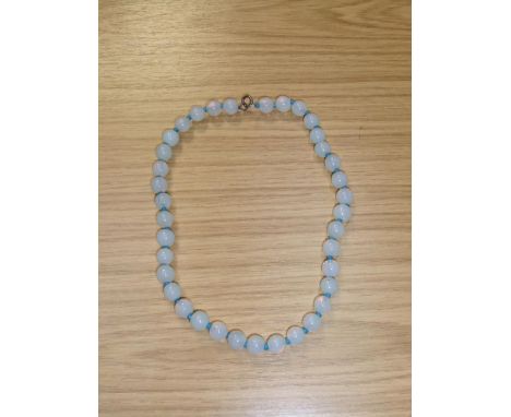 Ladies antique white opal (37 opals) choker necklace, 15" long