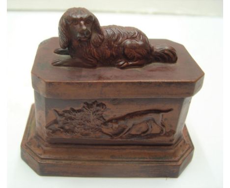 Late Victorian small ceramic memorial casket box,8 cm long X 5 cm wide & 6 cm high 