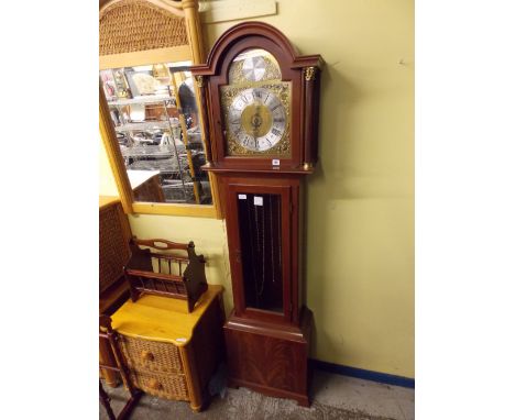 REPRODUCTION TRIPLE WEIGHT BRASS FACED LONGCASE CLOCK