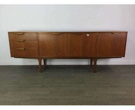 TOM ROBERTSON FOR MCINTOSH OF KIRKCALDY, 'DUNVEGAN' TEAK SIDEBOARD CIRCA 1960-69 with three short drawers and three cupboard 