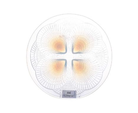 RENÉ LALIQUE (FRENCH, 1860-1945), COQUILLES GLASS SHALLOW DISH EARLY 20TH CENTURY with R. LALIQUE, FRANCE signature and no. 3