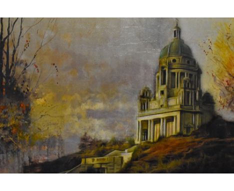 *Local Interest - J.Eller (20th Century), coloured print, Ashton Memorial, Lancaster, signed to the lower right, framed, meas