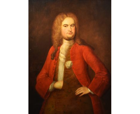 20th Century British School, oil on canvas, Portrait of John Hoghton of Park Hall Esq., after the original painting, displaye