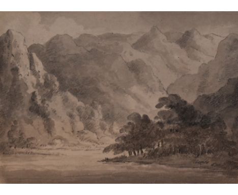 *Local Interest - Attributed to Sir George Beaumont (1753-1827), pencil and grey wash, 'Ullswater, the First Reach', art gall
