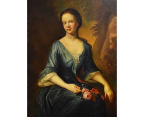 20th Century British School, oil on canvas, A portrait of 'Frances, daughter of Sir Martyn of Talgare (?)', text indistinct t