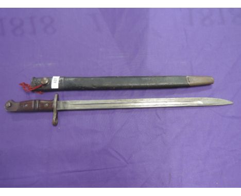 An American Remmington bayonet pattern 1913, as issued to the home guard WW2, with scabbard