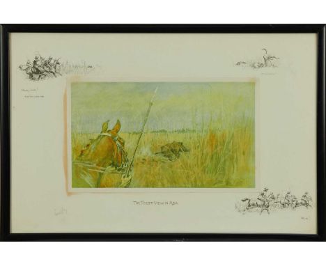Snaffles, Charles Johnson Payne (1884-1967) signed hand coloured print - The Finest View In Asia, signed in pencil, 42cm x 60
