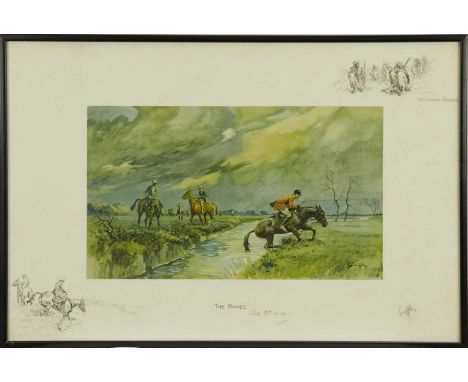 Snaffles, Charles Johnson Payne (1884-1967) signed print - The Panee, The P.V.H., signed in pencil, 49cm x 74cm, in glazed fr