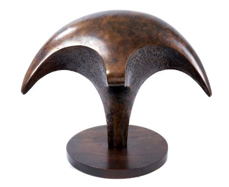 John Farnham (b. 1942), bronze sculpture, Winged figure No 2, 2001, signed and numbered 2/7, 38cm high, raised on wooden circ