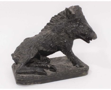 Grand Tour carved serpentine model of the Ufizi Boar, 16cm long
