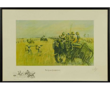 Snaffles, Charles Johnson Payne (1884-1967) signed hand coloured print - The Kadir Bandobast, signed in pencil, with snaffle 