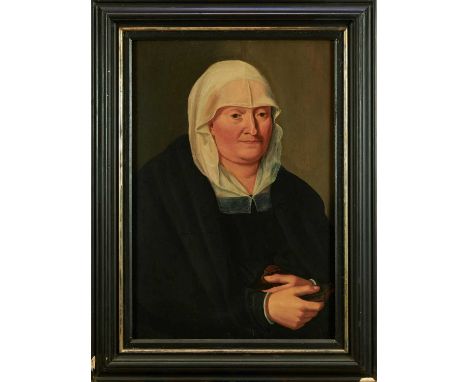 Continental School, 17th/18th century, oil on panel, half length portrait of a Nun, 69cm x 48cm, framed. Provenance: From the