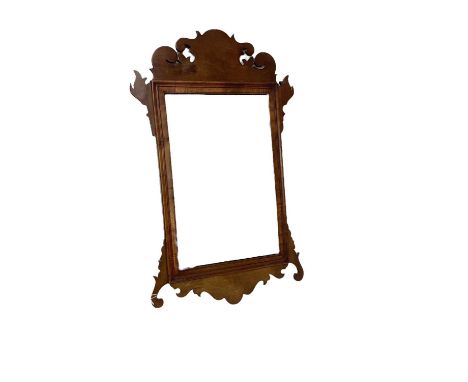 Two Georgian style wall mirrors, the larger with bevelled plate in gilt re-entrant slip and fret surround, 80 x 46cm, the sma