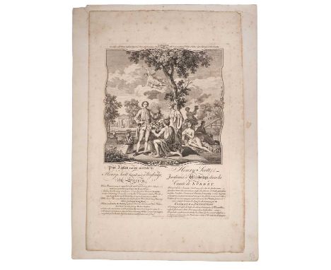 A very rare 18th century broadside trade card for Henry Scott, supplier of pineapples grown in England, published 1754, print