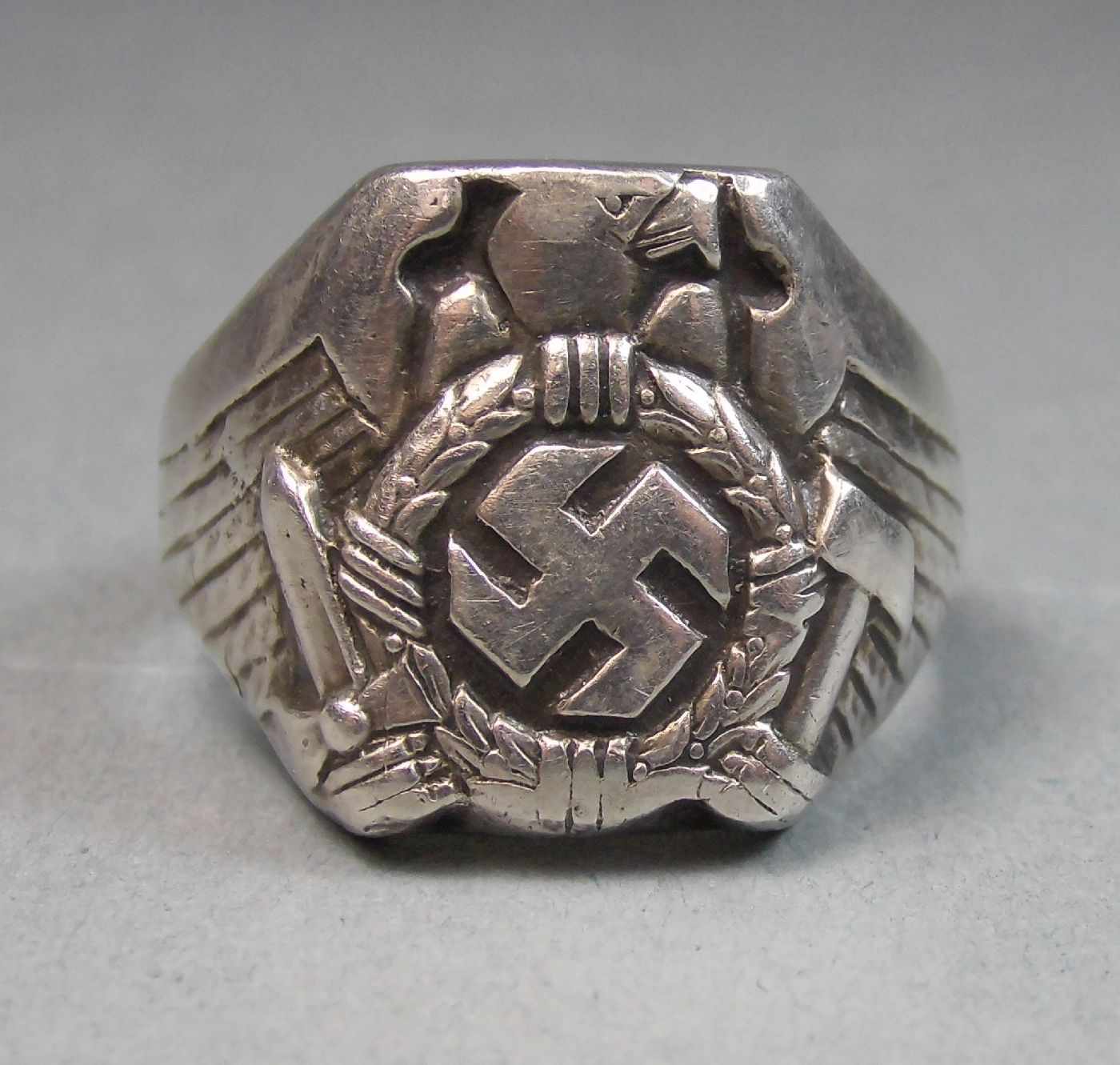 Hakenkreuz Ring Swastika Ring Silber Sauregetestet 14 22 G Unleserlich Gepunzt Ringkop