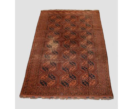 Ersari Turkmen 3 x 7 gul carpet, north east Afghanistan, early 20th century, 10ft. 11in. X 7ft. 4in. 3.33m. X 2.24m. Overall 