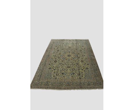 Fine Kashan carpet, signed,  west Persia, circa 1950s-60s, 17ft. 1in. x 11ft. 8in. 5.21m. x 3.56m. A few light surface marks.