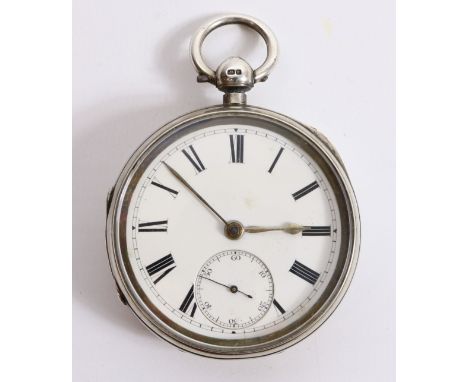 Victorian silver key wound pocket watch no 39035, case by Albert Waterfall Chester 1892   Condition Report   Click here for f