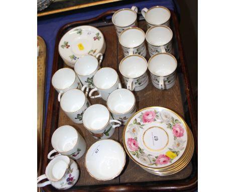 A Royal Worcester "Royal Garden" pattern bone china coffee set and a Royal Worcester "Arden" pattern part coffee set for six 