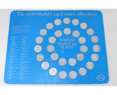 Football interest, an England World Cup 1970 Esso coin collection, full set of thirty coins with England players, in blue pre