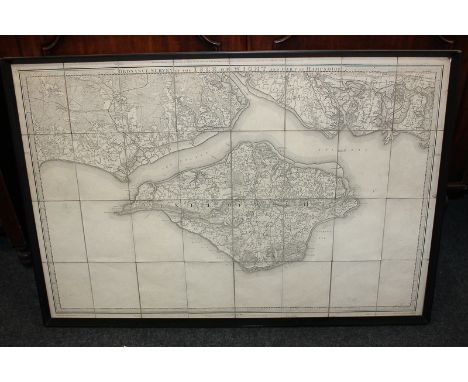 An early 19th century Ordnance Survey map of the Isle of Wight and Part of Hampshire, by Benjamin Baker &amp; Assistants, pub