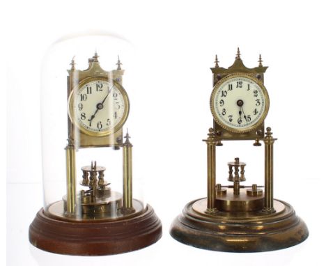 Gustav Becker torsion clock, stamped BHA within an oval on the back plate, no. 1958615, the 2.75" cream dial over a disc pend