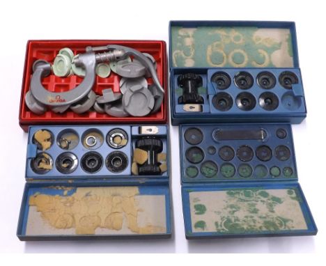 Omega watch tool (cased); together with three Tissot watch tools (cased) (4)