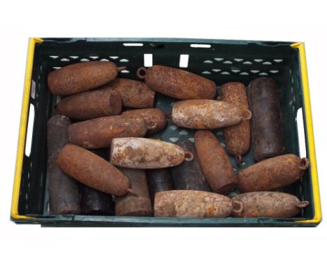 Twenty foundry iron clock weights (20)