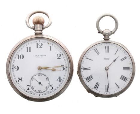 Baume Geneve small silver cylinder engraved pocket watch, signed frosted bar movement with gilt three arm balance and regulat