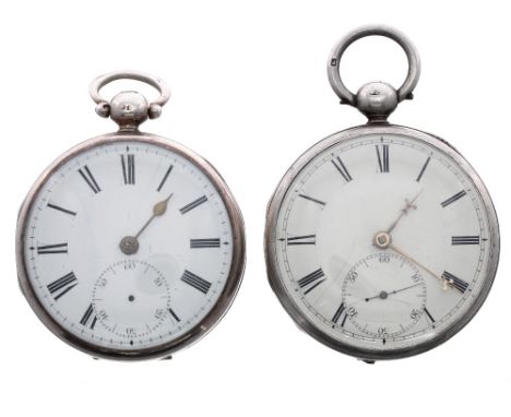 Silver fusee lever pocket watch, London 1833, unsigned movement, no. 887 with steel three arm balance and silvered regulating