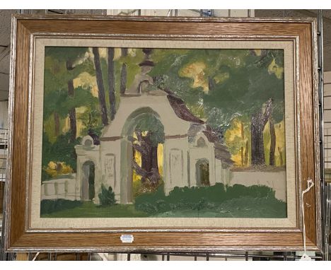 VIKTOR TEMPLIN (1920-1994) ''THE OLD CATHEDRAL GATE'' 12960S OIL ON BOARD 35CMS X 49CMS
