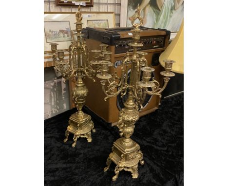PAIR OF GILT CANDELABRA 69CMS (H) APPROX 