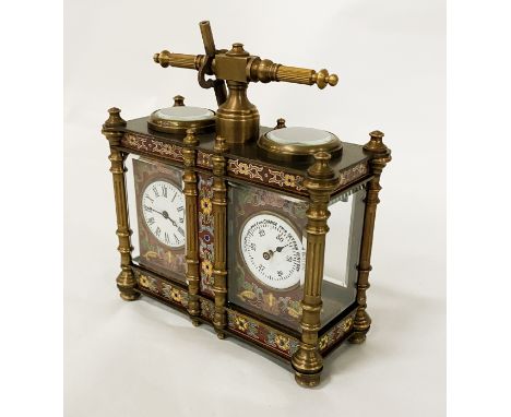 DOUBLE CLOISONNE CARRIAGE CLOCK - 13CMS (H) APPROX