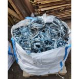 JOBLOT OF 1 TONNE DUMPY BAG FULL OF MIXED SIZE STEEL PIPE CLAMPS FULL (APPROX 500-750 IF NOT MORE )