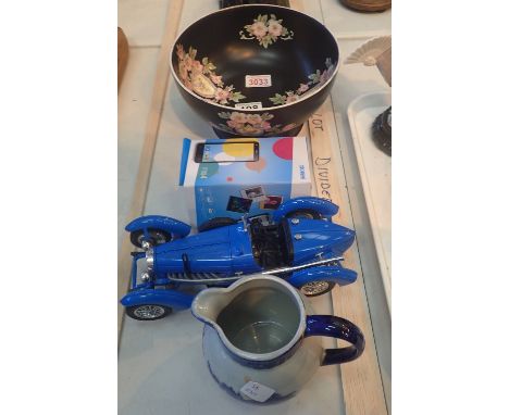 Alcatel phone, Burago car and two ceramic items