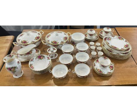 Selection of Royal Albert ' Old Country Rose' part tea part dinner service to include tureens, cups, saucers, plates etc 