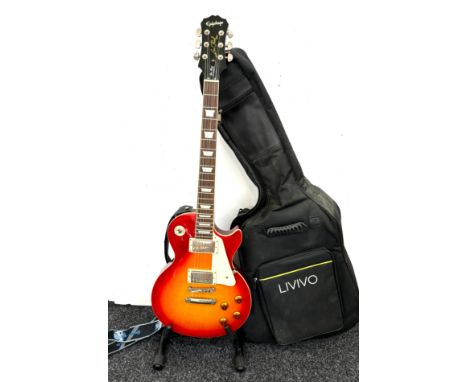 Epiphone Les Paul model electric guitar, with case, stand not included 