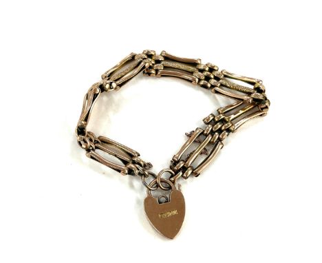 9ct rose gold gate bracelet 12.7 grams 