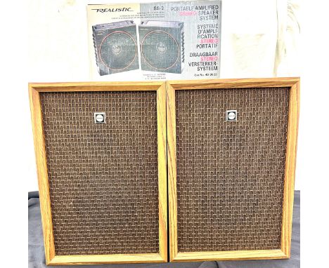 Pair Vintage Sanyo speakers stereo Hifi, Realistic SS2 portable stereo speaker, all untested 