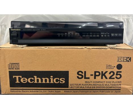Technics Graphic multi compact disc player with remote,  model SL-PK25 with original box and instruction manual 